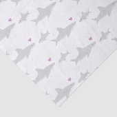 Schattigee haai Paarse hart | Baby showers tissuep Tissuepapier (Detail)