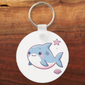 Schattigee haai Sleutelhanger – leuke oceaan-geïns (Achterkant)