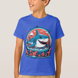 Schattigee haai springen in de oceaan T-Shirt