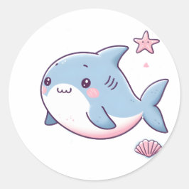 Schattigee haai Sticker – Fun Ocean-geïnspireerd o