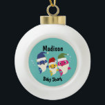 Schattigee haai 🦈 Super Ocean Christmas Kinder Fu Keramische Bal Ornament<br><div class="desc">🎉 Maak een plons met dit Schattigee Shark Super Christmas Ocean Party Ornament! Maak je klaar voor een spannend onderwateravontuur met dit schattige en levendige haaienthema-ontwerp, ideaal voor kinderen die van de oceaan, zeeen en groot kerstplezier houden! Met een speelse haaienillustratie zet dit ornament het podium voor een onvergetelijk feest...</div>