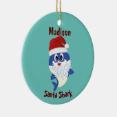 Schattigee haai 🦈 Super Ocean Christmas Santa Keramisch Ornament (Rechts)