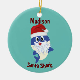Schattigee haai 🦈 Super Ocean Christmas Santa Keramisch Ornament