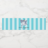 Schattigee haai thema jongens verjaardagsfeestje waterfles etiket (Enkel label)