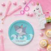 Schattigee haai thema verjaardagsfeestje papieren bordje (Feest)