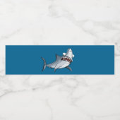 Schattigee haai verjaardagsfeestje waterfles etiket (Enkel label)