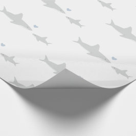 Schattigee haaien | Baby shower inpakpapier