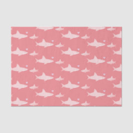 Schattigee haaien effen roze achtergrond | BABY SH Tissuepapier