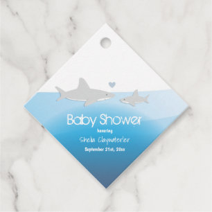 Schattigee haaien en oceaan BABY SHOWER Bedankjes Labels