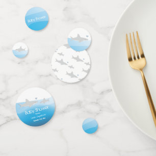 Schattigee haaien en oceaan   BABY SHOWER Confetti