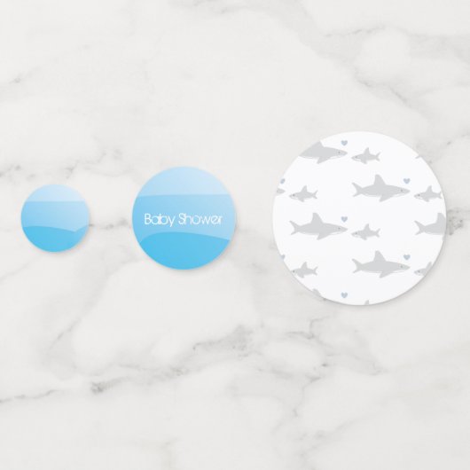 Schattigee haaien en oceaan | BABY SHOWER Confetti (Voorkanten)