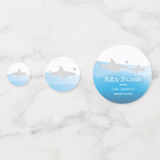 Schattigee haaien en oceaan | BABY SHOWER Confetti (Achterkanten)