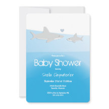 Schattigee haaien en oceaan Verticaal Baby shower