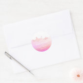 Schattigee haaien en Ocean Pink | BABY SHOWER STIC Ronde Sticker (Envelop)