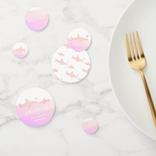 Schattigee haaien en Ocean Pink White BABY SHOWE Confetti
