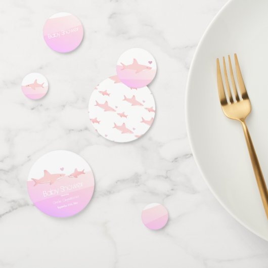 Schattigee haaien en Ocean Pink White | BABY SHOWE Confetti (Groep)