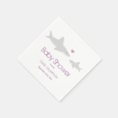 Schattigee haaien hart Paarse Baby shower Servet (Hoek)