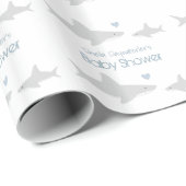 Schattigee haaien met woorden | Doucheinpakpapier Cadeaupapier (Rol Hoek)