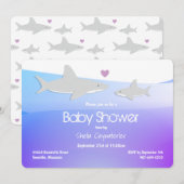 Schattigee haaien Paarse Oceaan | Uitnodiging voor (Voorkant / Achterkant)