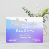 Schattigee haaien Paarse Oceaan | Uitnodiging voor (Staand voorkant)