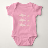 Schattigee haaien roze | Baby Bodysuit (Voorkant)
