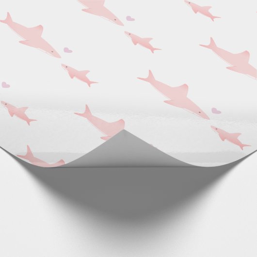 Schattigee haaien roze wit | BABY SHOWER Cadeaupapier (Hoek)