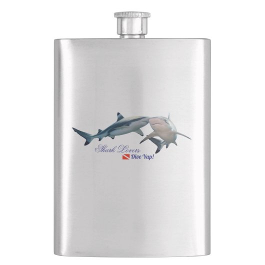 Schattigee haaienliefhebbers Shot Glass Flacon (Voorkant)