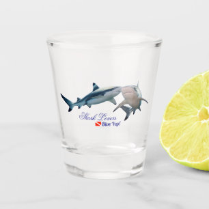 Schattigee haaienliefhebbers Shot Glass Glas
