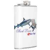 Schattigee haaienliefhebbers Shot Glass Heupfles (Rechts)