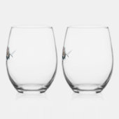 Schattigee haaienliefhebbers wijnglas zonder voet (Links)