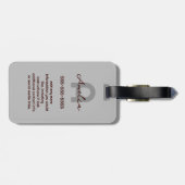 Schattigee Haak Watermeloen Fruit Naam Initialen Bagagelabel (Achterkant horizontaal)