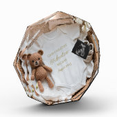 Schattigee Haakneutrale zwangerschapsaankondiging Fotoblokken (Links)