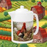 Schattigee  haan hen Country Farmhouse Theepot<br><div class="desc">ontwerp op www.etsy.com/Shop/TheOldDesignShop</div>