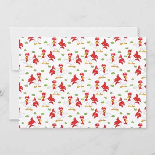 Schattigee Haan Karikaturen 3e Verjaardagsfeest Kaart (Achterkant)