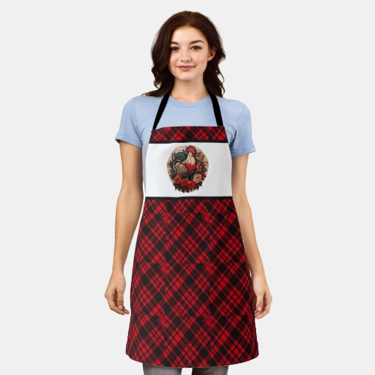 Schattigee haan liefhebbers Landelijke keuken Schort (Gedragen)