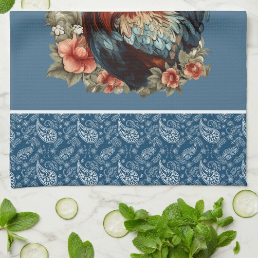 Schattigee haan liefhebbers Landelijke keuken Theedoek (Gevouwen)