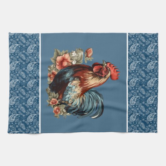 Schattigee haan liefhebbers Landelijke keuken Theedoek (Horizontaal)