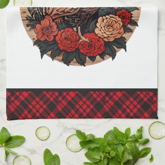 Schattigee haan liefhebbers Landelijke keuken Theedoek (Gevouwen)