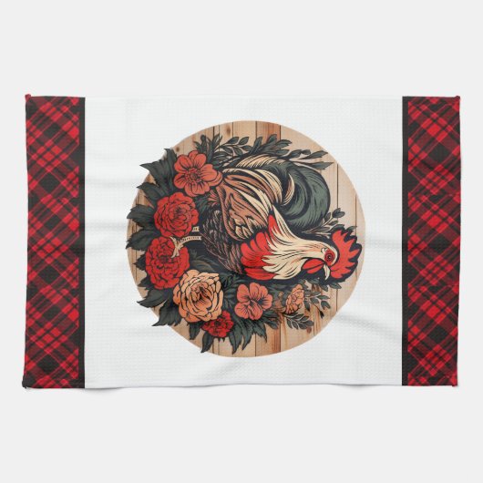 Schattigee haan liefhebbers Landelijke keuken Theedoek (Horizontaal)