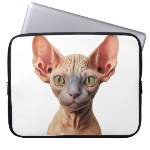 SCHATTIGEE HAARLOZE SFYNX KATTENGEZICHT LAPTOP SLEEVE