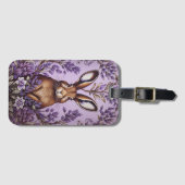 Schattigee haas met lavendel William Morris Geïnsp Bagagelabel (Voorkant (horizontaal))