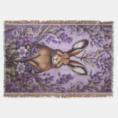 Schattigee haas met lavendel William Morris Geïnsp Deken (Voorkant)