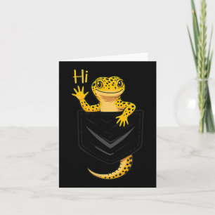 Schattigee hagedis reptiel gekko groet hi pocket c kaart