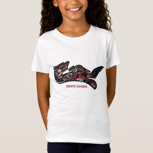 Schattigee Haida moeder otter liefde KINDER Shirt (Voorkant)