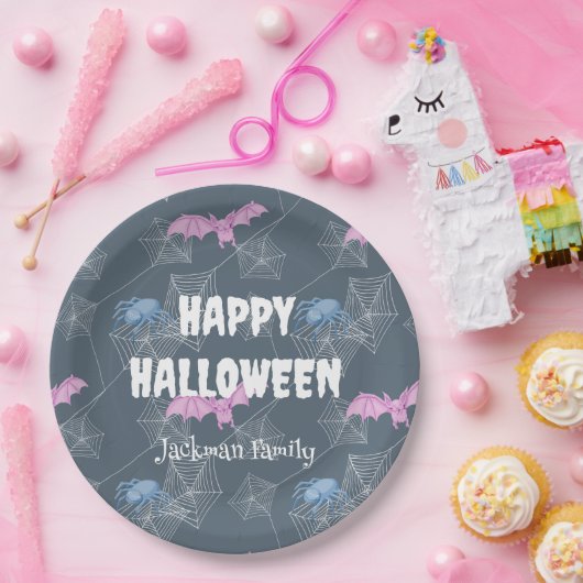 Schattigee Halloween aanpasbaar met vleermuizen en Papieren Bordje (Feest)