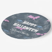 Schattigee Halloween aanpasbaar met vleermuizen en Papieren Bordje (Gekanteld)