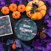 Schattigee Halloween aanpasbaar met vleermuizen en Papieren Bordje