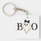 Schattigee Halloween Acryl Sleutelhanger - "Boo" G (voorkant)