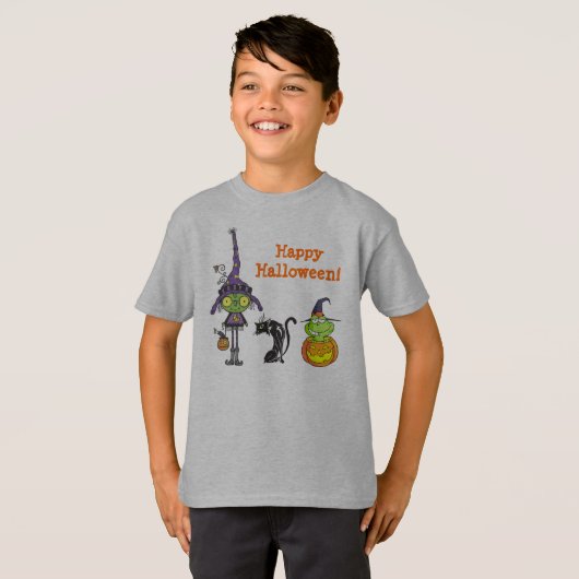 Schattigee Halloween Afbeeldingen Kinder T-shirt (Voorkant volledig)