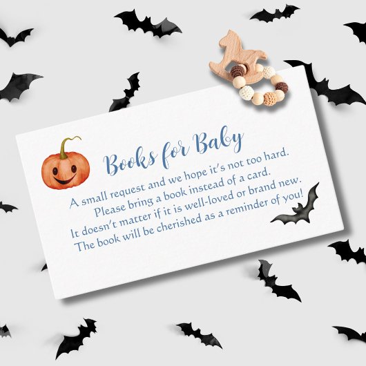 Schattigee Halloween Baby shower Boek Aanvraag Informatiekaartje
